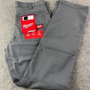 Milwaukee 701G-3434 Mens Heavy Duty Flex Work Pants Regular Fit Size 34x34 Gray